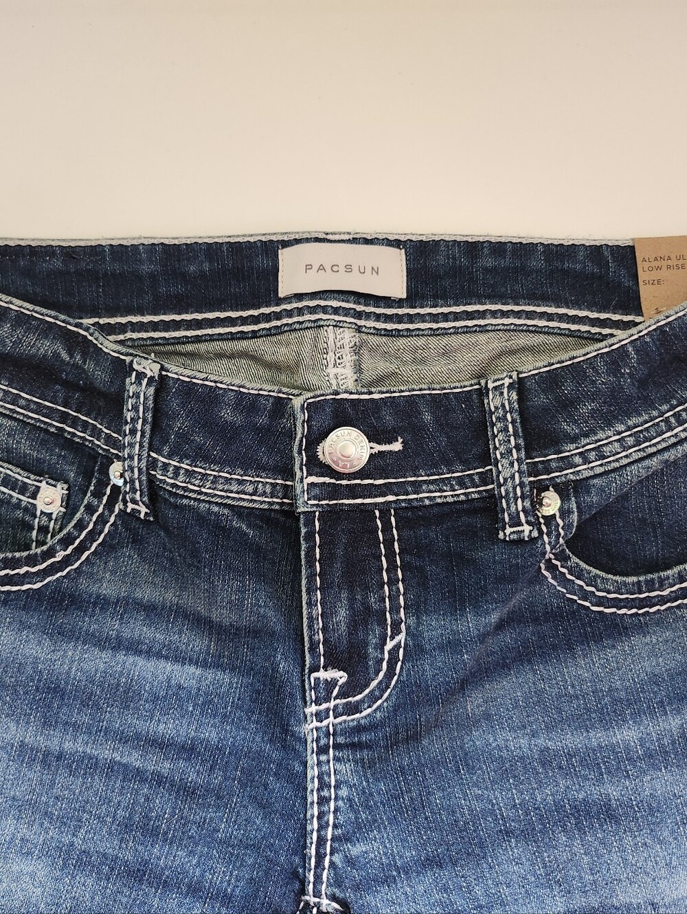 PACSUN Dark Wash Denim Jeans - Blue